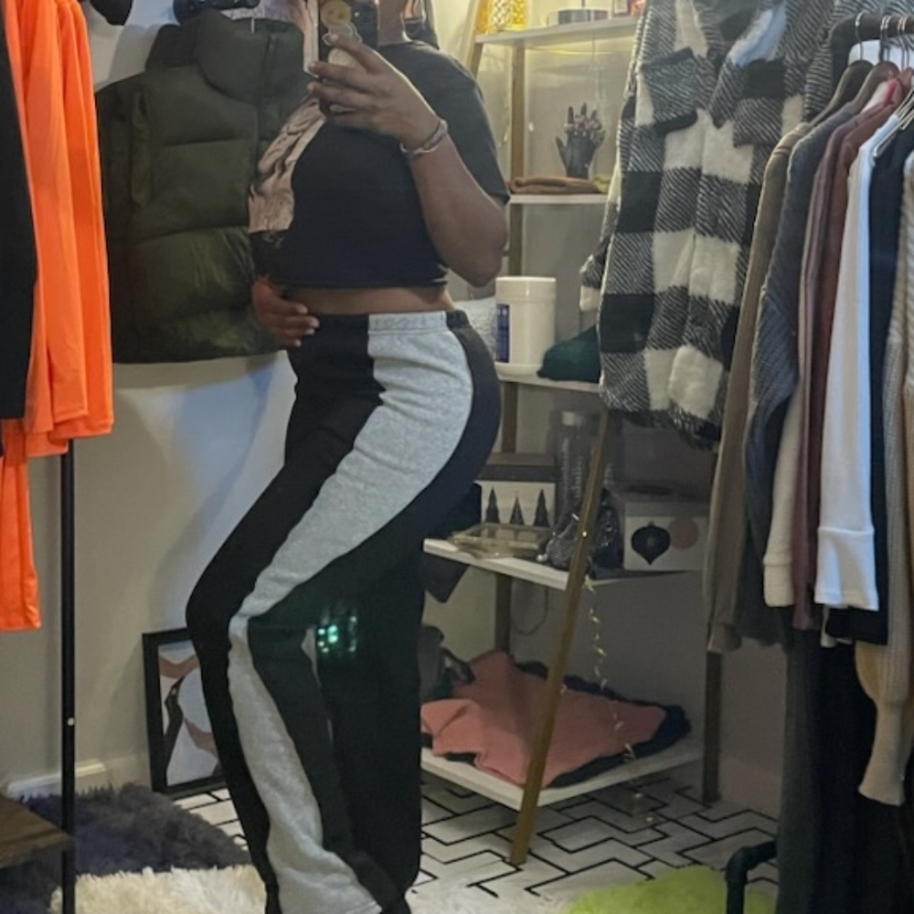 Black with Grey stripe sweat pants